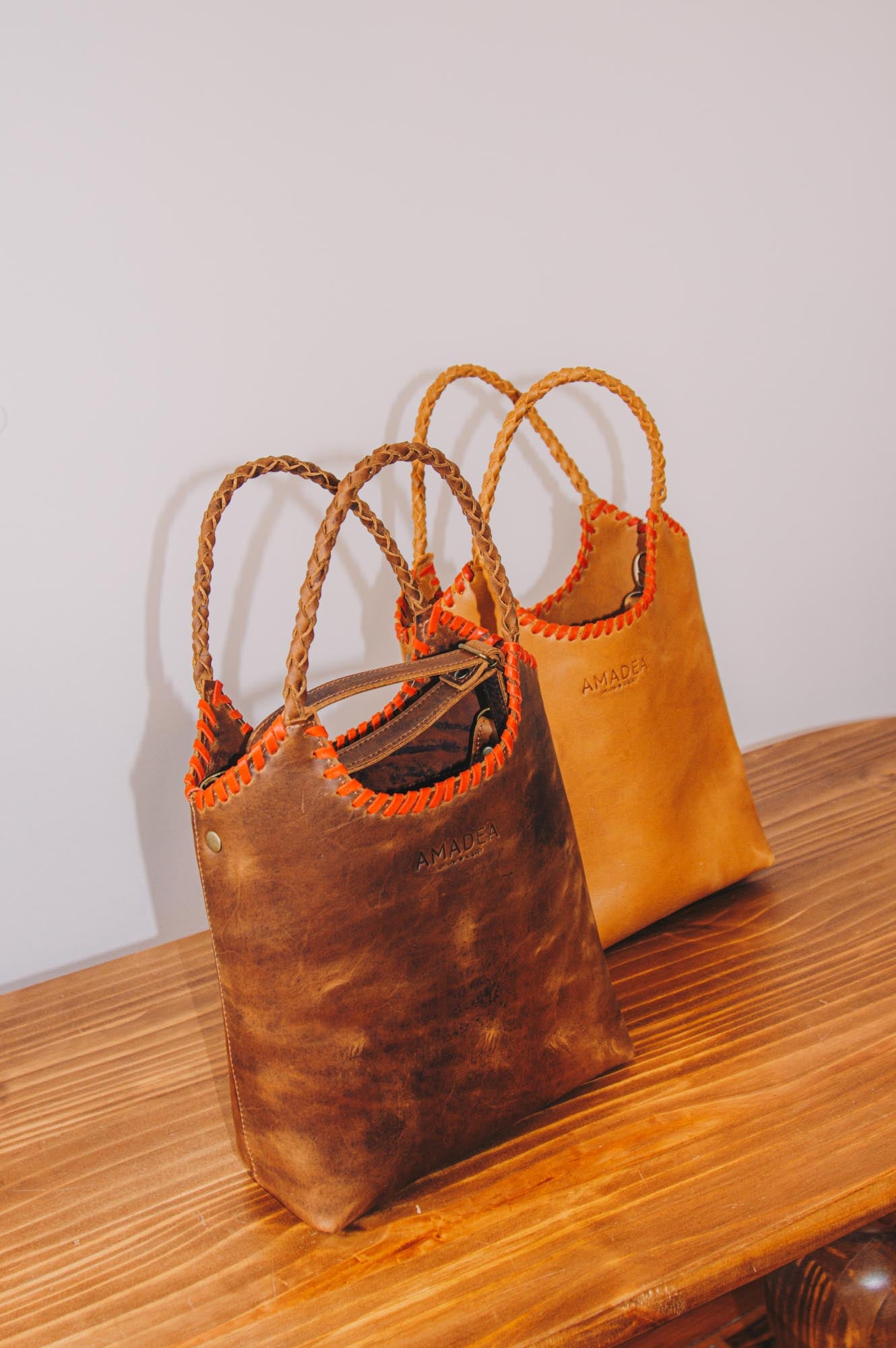 Matera/Cartera LABRA - Rojo&Chocolate