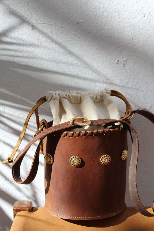 Bee Bucket Bag -  Golden details