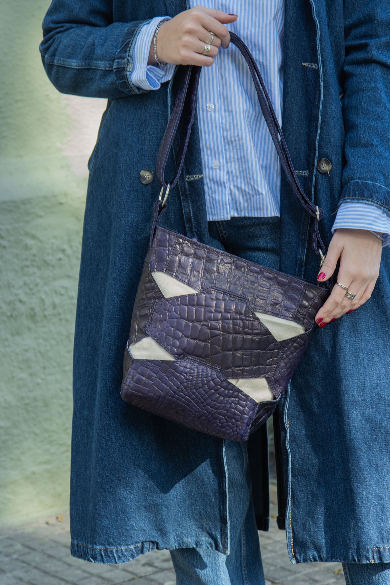 Entrelazo Bag - Purple Crocco