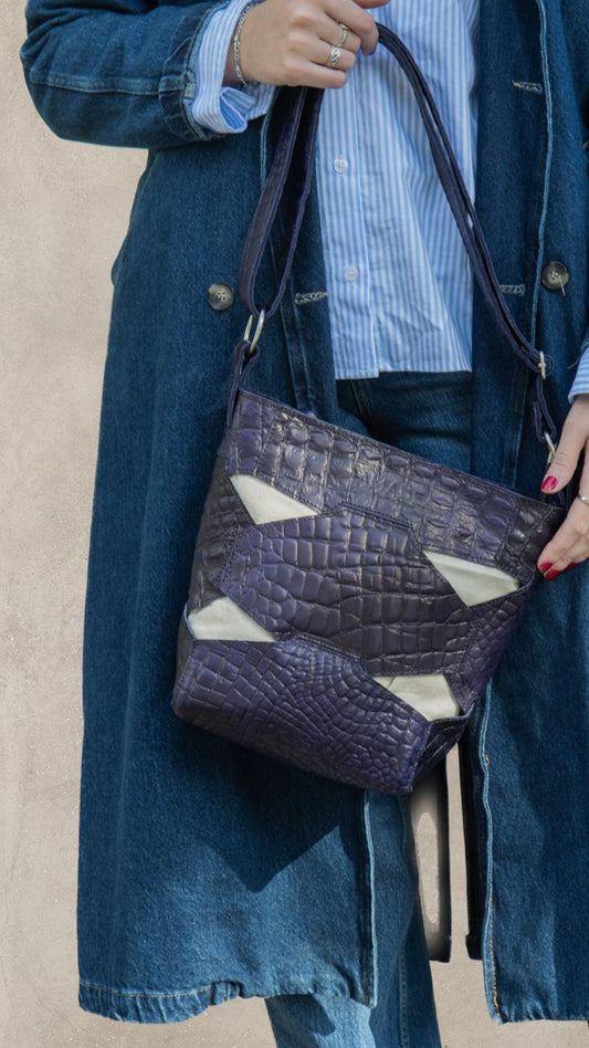 Entrelazo Bag - Purple Crocco