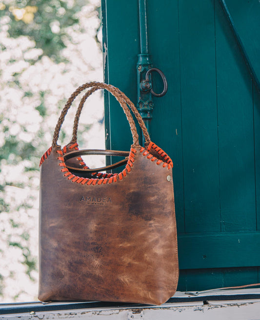 Matera/Cartera LABRA - Rojo&Chocolate