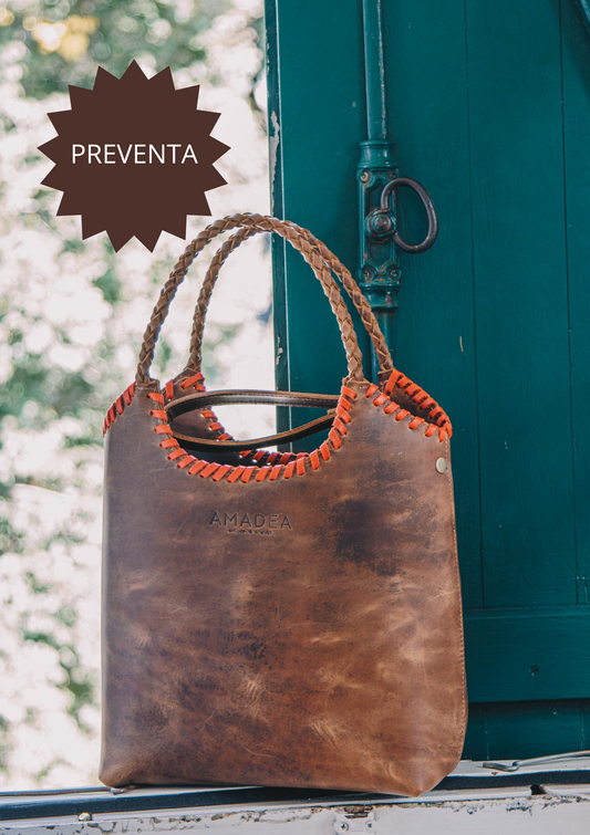 Matera/Cartera LABRA - Rojo&Chocolate