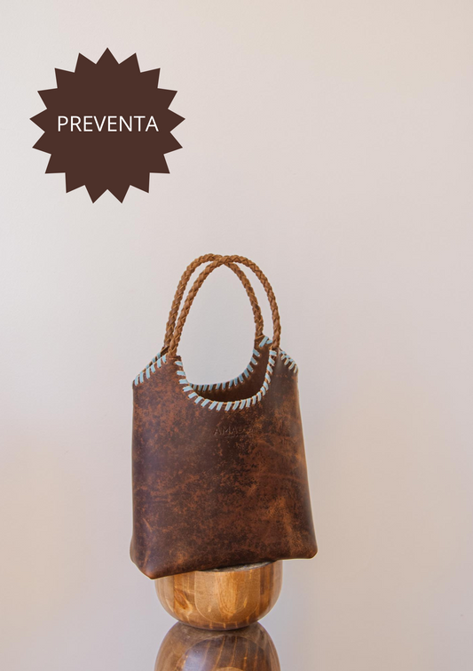 PREORDEN. Matera/Cartera LABRA - Chocolate&Celeste